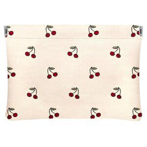 Red Cherry Leatherette Small Makeup Pouch